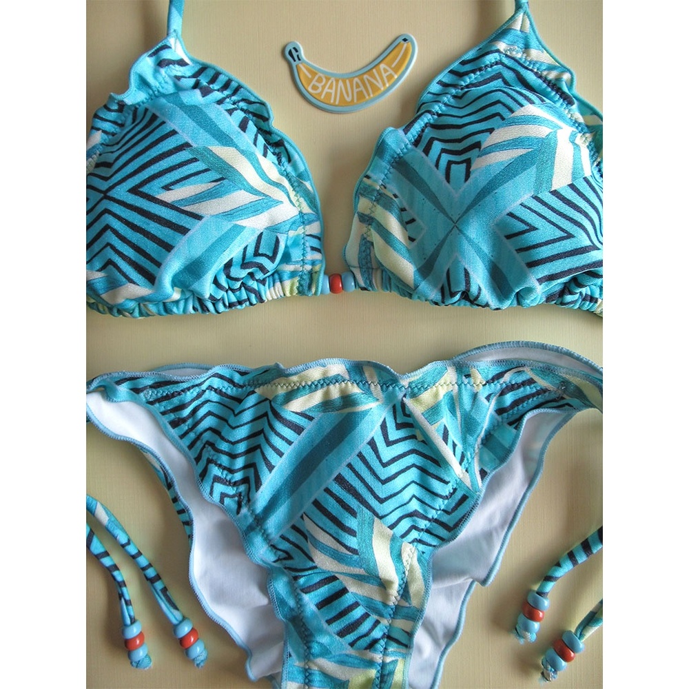 Cia Maritima Turquoise Tribal Print Brazilian Biki